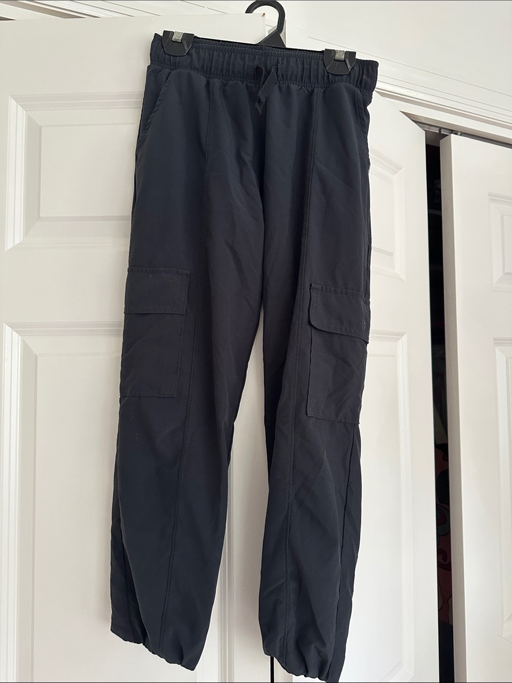 abercrombie kids Black Cargo Jogger Pants